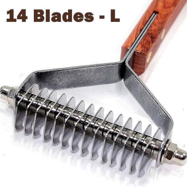 14-bladet Rake Pet Undercoat Rake, profesjonell Pet Dematting Comb_fs