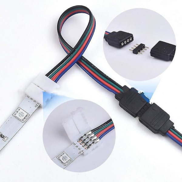 95 stk 5050 Rgb Led-strip konnektorsæt med T-formede L-formede Strip-jumpers Led-strip tilbehør Lys Trådforbindelse Terminal-splejsningsværktøj