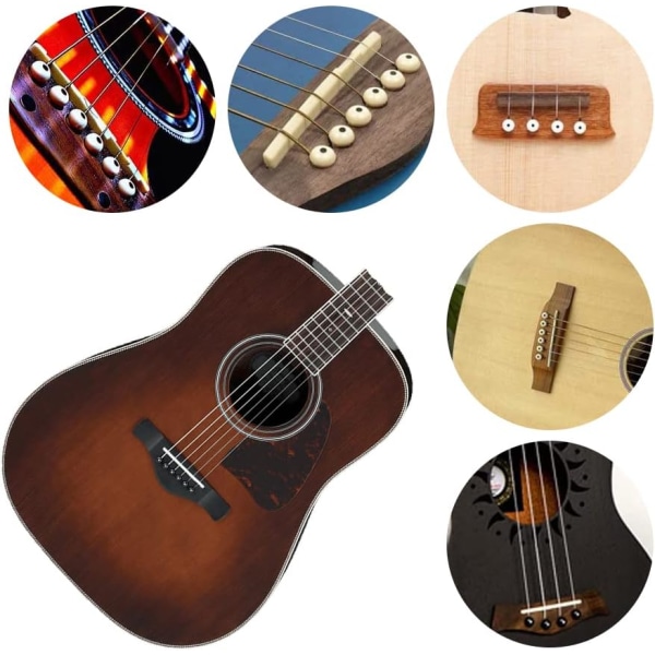 Guitar Bridge Pins, Guitar Peg, Akustisk Gitarr Peg, Folk Gitarr Peg, för strängbytestillbehör, 12 st