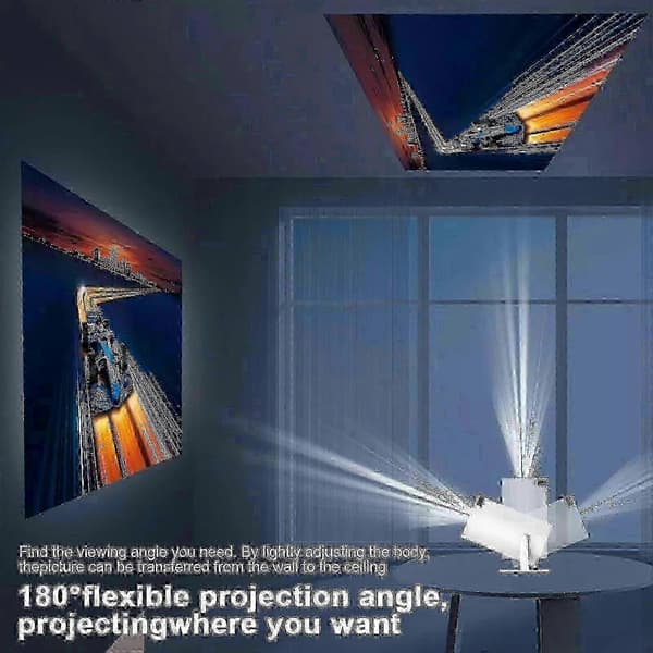 5G 4K Projektor Smart HD LED WiFi Bluetooth HDMI. USB Android Kontor Hjemmebiograf