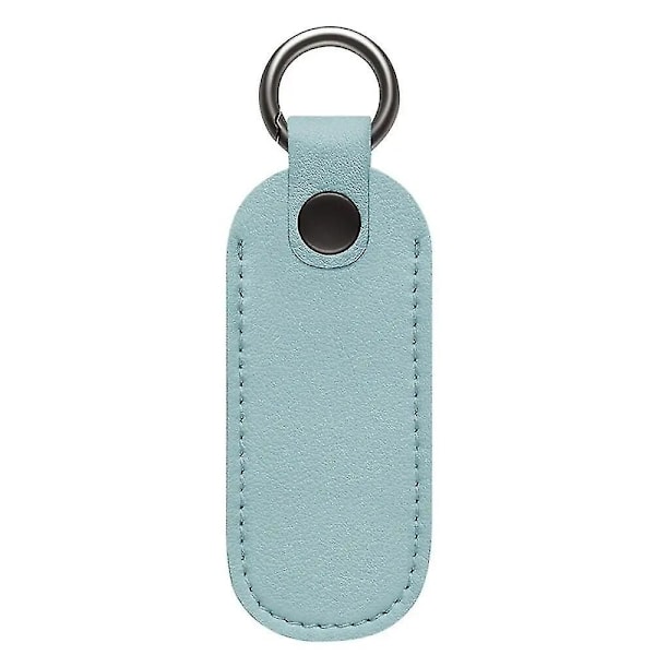 Läder U Disk Fodral Nyckelring Hållare USB Flash Drive Förvaringsväska Pendrive Skyddande Omslag Minnessticka Fodral Sky Blue