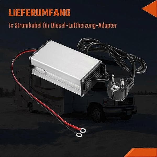 12V AC/DC strømadapter for 5-8 KW dieselvarmer, 240V til 12V transformator med EU-plugg for campingvognbruk