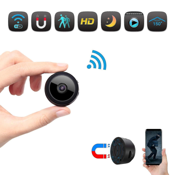 Mini spionkamera, trådløst Wifi Tiny Secret Camera HD lyd og video