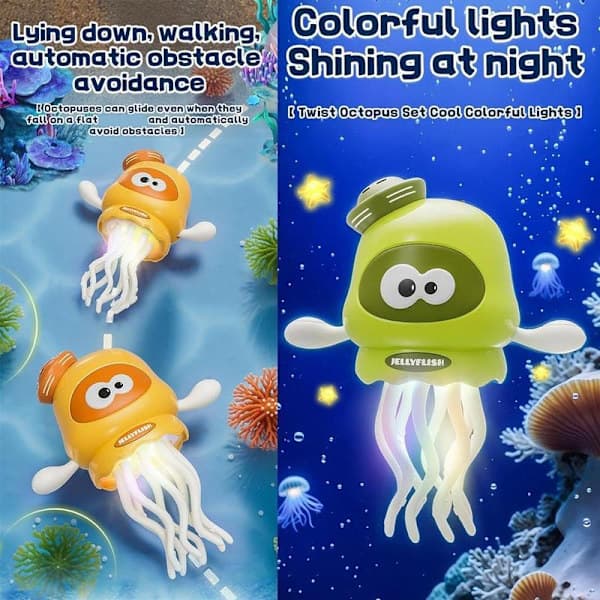 Dancing Octopus Decompression Toy, USB Charging Music Octopus Robot, Wiggling Luminous Buddy, Sound-Activated Movement