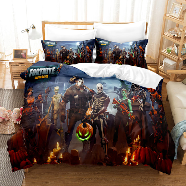 Sarjakuvahahmoilla koristeltu lasten peli Fortress Night -peittopussilakanasetti, 3D-digiprintti, kolmiosainen setti 11 220*240