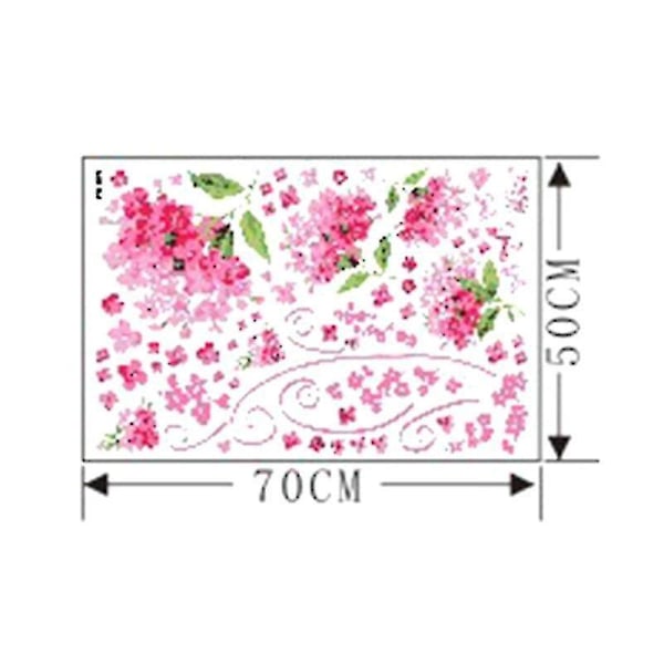Rosa broderade blommor bröllopsrum sovrum vardagsrum soffa TV bakgrund dekorativa väggdekaler