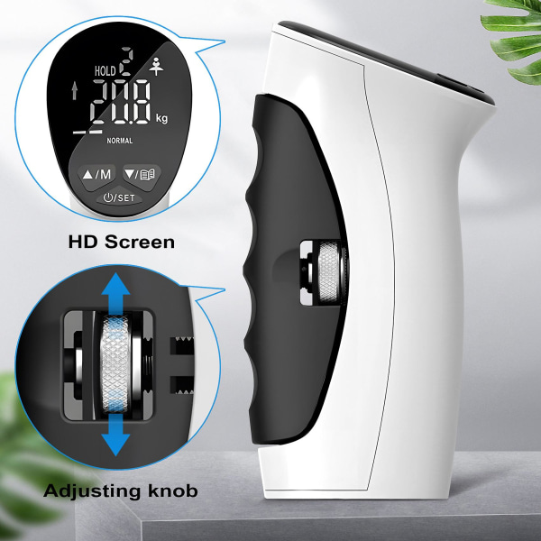 Grip Strength Trainer, Grip Strength Tester Hand Grip Exerciser Auto Capturing Digital Hand Dynamom white