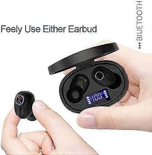 Langaton Bluetooth-kuuloke 5.0 vedenpitävä, TWS langaton Bluetooth-nappikuuloke latauskotelolla Mini (kulta)