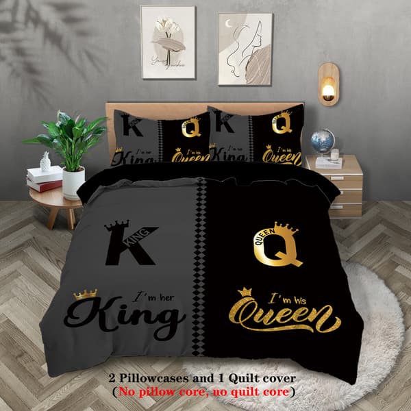 Kronbrev Tre-delat Påslakanset för Par 135x200