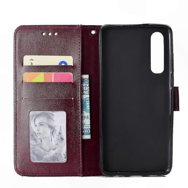 Mandala Blomster Plånboksfodral med PU-läder för Smartphone - Grått Skyddsfodral Wine Red