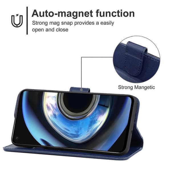 Läder Telefonfodral För OPPO Realme Q3 5G Blue