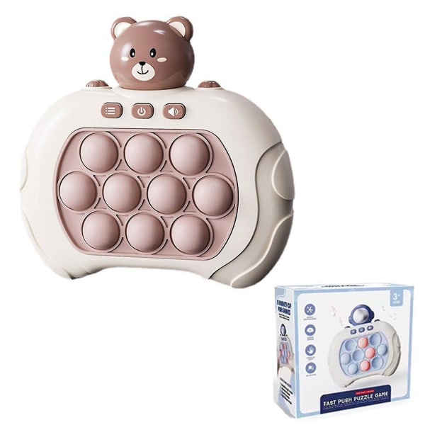 Pop Push It -peliohjain Bubble Sensory Fidget Toy Electronic Whack Console Brown  White