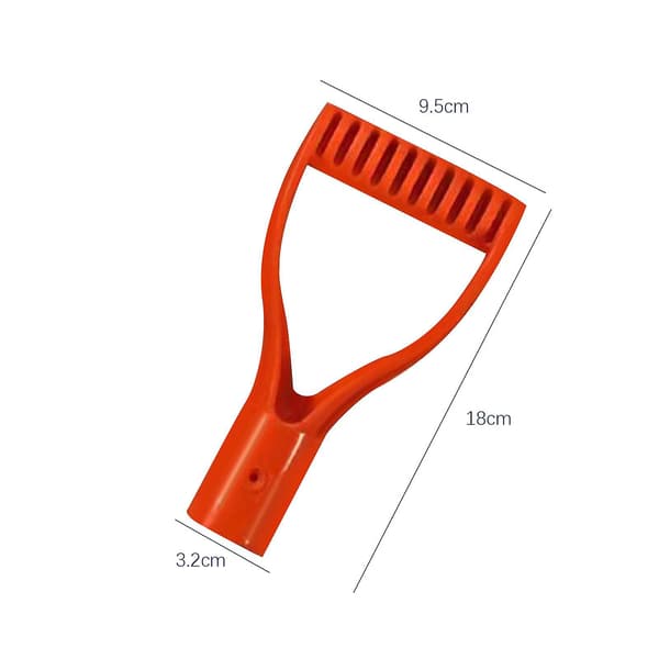 Lapiokahvan Y-kahva Korvaava lapiokahva puutarhanurmikkoon, musta orange 9.5cmx18cm