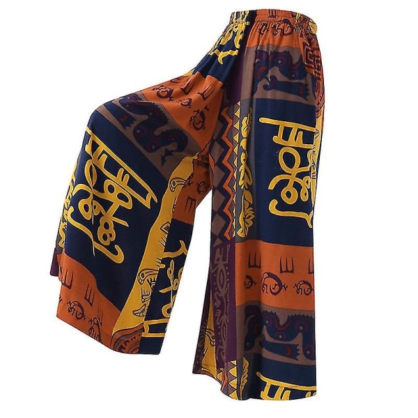 Naisten printed jooga Aladdin Hippie Pants Baggy Boho leveäjalkaiset Gypsy Palazzo -housut