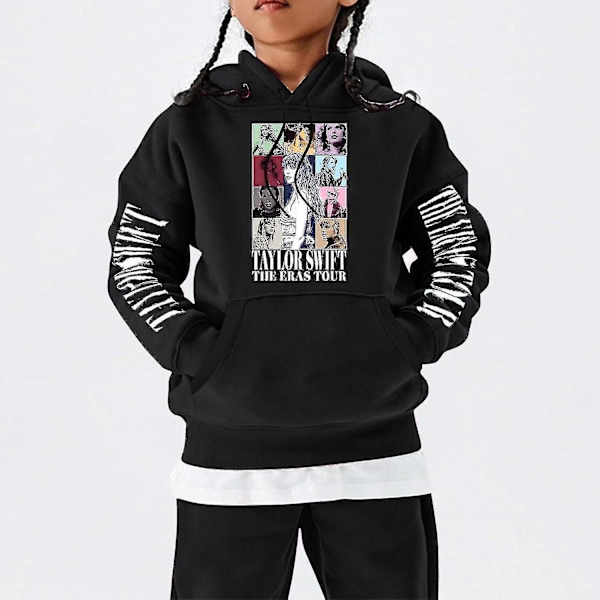Flickor Hoodies 1989 Casual Taylor Sweatshirt Barn Killar Swifts Pullover Hoodie Konsert Outfit För 4-14 År-www 8 till 9 År 8 to 9 Years 03 black