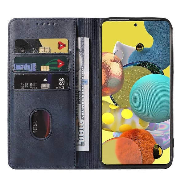 Magnetiskt läderfodral för Samsung Galaxy A51 5G Blue