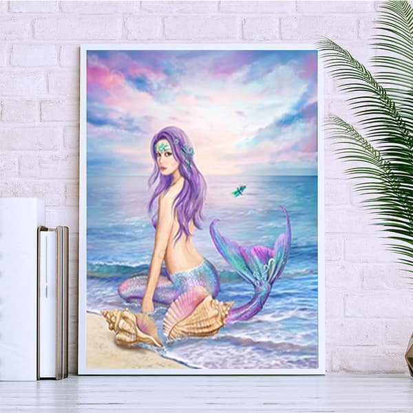 30x40cm Kit#B 5D DIY Timanttimaalaus, Merenneito Timanttimaalaus,