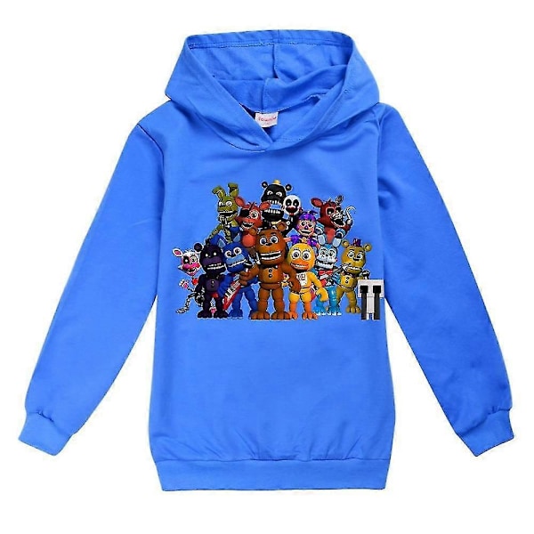 Five Nights At Freddy's Barn- och Flickbarn Söt Hoodie Långärmad Lös Huvtröja Tröja Toppar Höst Vinter Blue 13-14Y