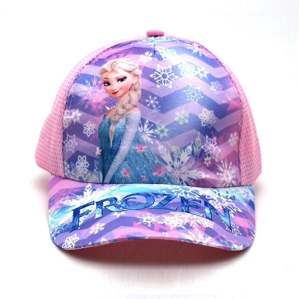Sarjakuva Frozen Print Baseball Cap Visor Mesh -hattu lasten tytöille Pink