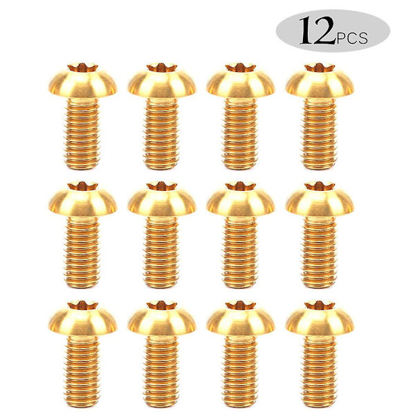 12X M5*10mm skivebremse Rotorbolter T25 Torx Titanium TI sykkelskrue