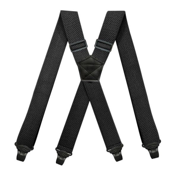 Durable Black Suspenders - 3.8 cm X Airport with Plastic Buckles