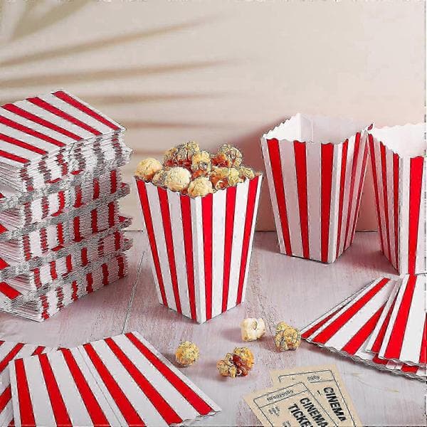 100 stk. popcornposer, små popcornæsker rød og hvid
