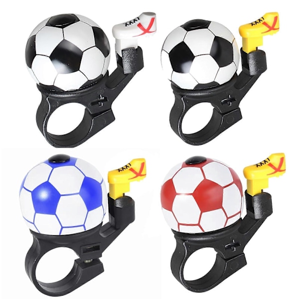 Bicycle bell, 4-piece bicycle bell football design children's bicycle bell, loud sound, bicycle accessory decoration bell