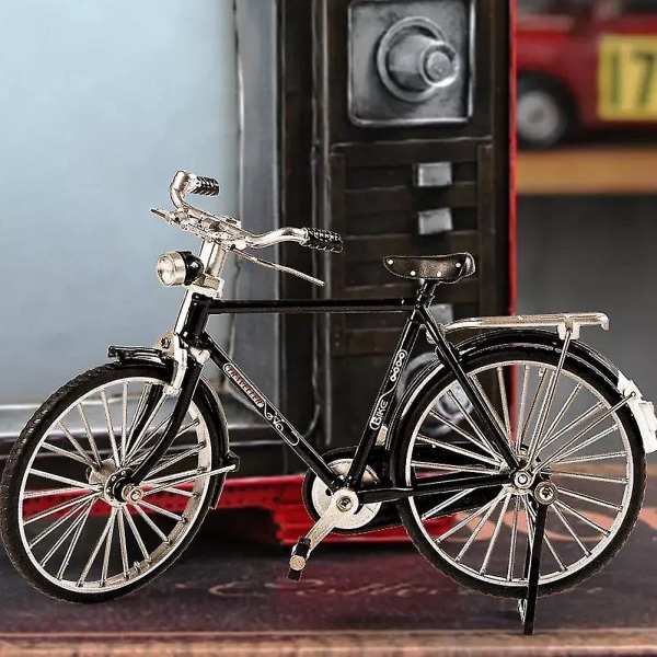 Retro cykelmodell prydnad Miniatyrsamling Dekorativ formgjuten leksak Retro klassisk metallkonstcykel