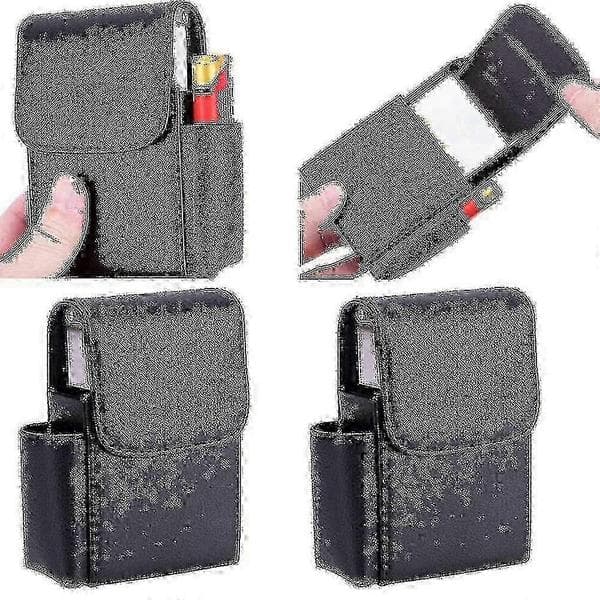 Cigaretetui med PU-læder, cigaretopbevaringsboks i rustfrit stål!xx1