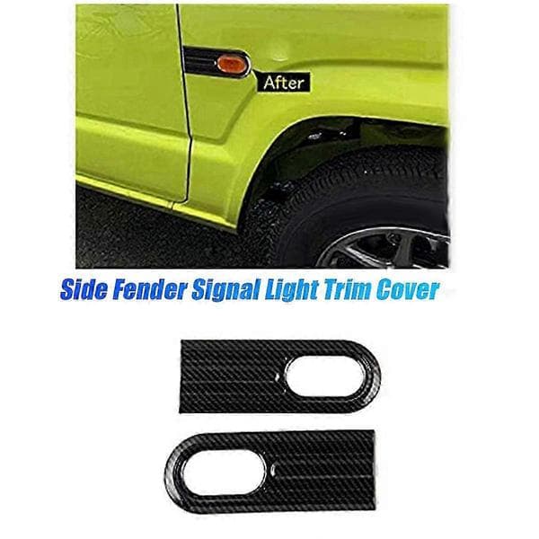 1 par bil frontblinklysdeksel for Jimny 2019 2020 sideblinklysrammedeksel Carbon Fiber Pattern