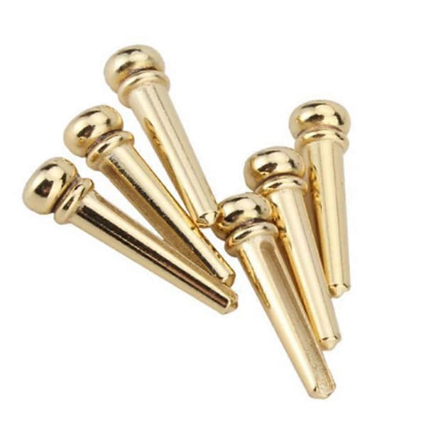 6st Guld Vacker Mässing Gitarr Stall End Pin Set