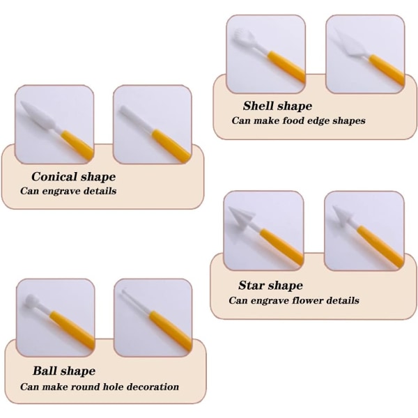 8 kpl kakun mallinnustyökalut, fondantin veistosmallinnustyökalut, kakun mallinnustyökalut sopivat