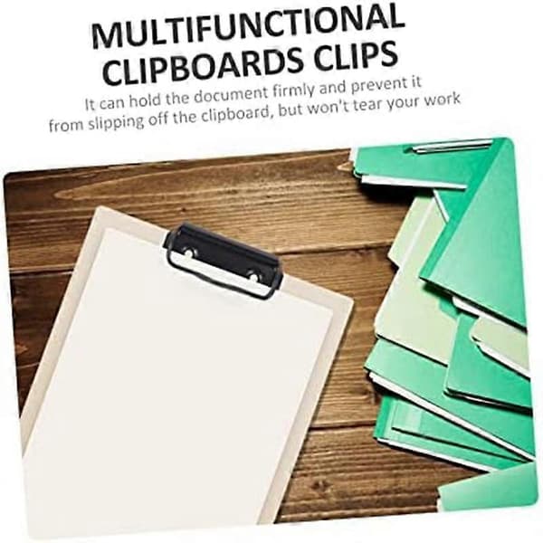 15 stk. Stationære pladeholder rustfrit stål clips lommemapper kontormapper sort monterbar C Black