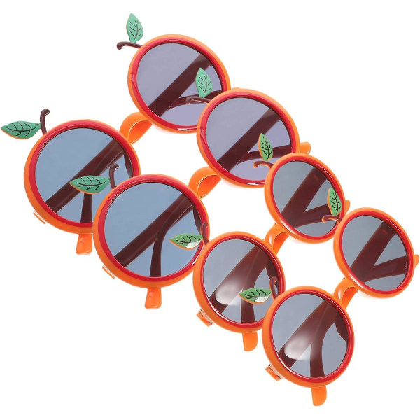 Oranssin muotoiset aurinkolasit - 4 kpl, Aikuisten juhlatarvikkeet Summer Beach Luaulle, Hauskat pukulasit