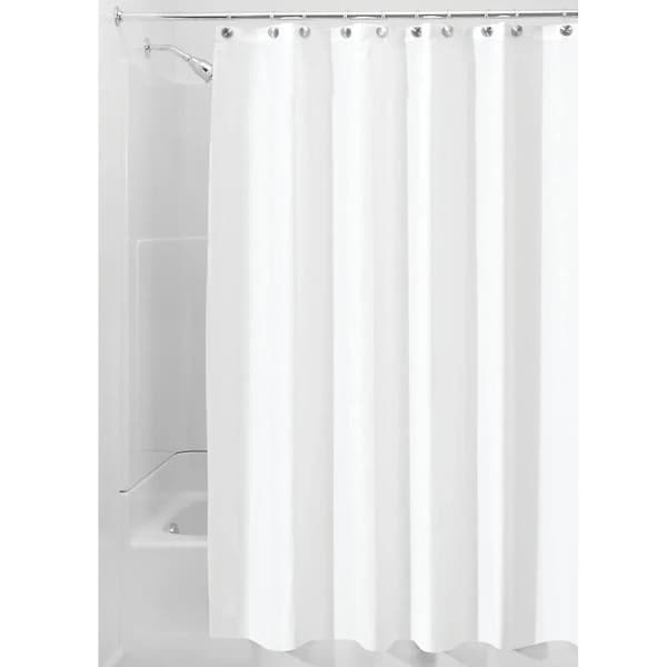 iDesign Hvit Vanntett Stoff Dusjforheng Liner, Ekstra Lang 72\" X 96\"