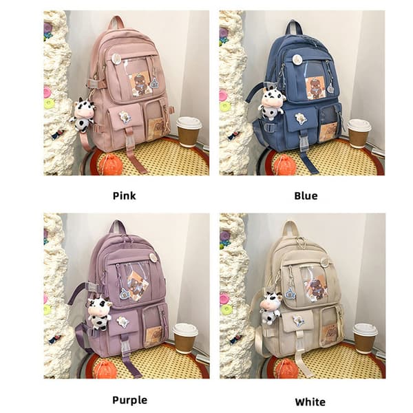 Large Capacity Backpack Multi-Pocket Rucksack for Adults Teens Kids Blue blue