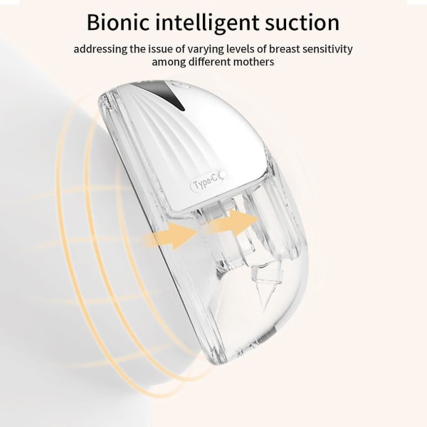 2 STK håndfri brystpumpe Bærbar elektrisk brystpumpe letvægts med LED-skærm 4 tilstande og 12 white 1-Pack