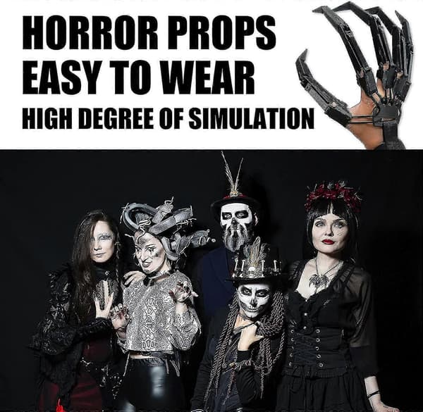 Halloween Leddelte Fingerhandsker Fleksible Led Skelet Hænder A