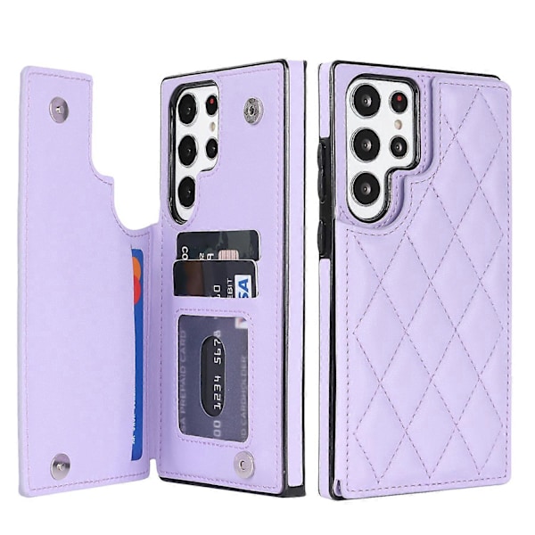 Plånboksfodral för Samsung Galaxy S24 Ultra, PU-läder Magnetiskt Flippskydd Stötsäkert med Kortfack Kickstand, RFID-blockering Purple For Galaxy S24 Ultra