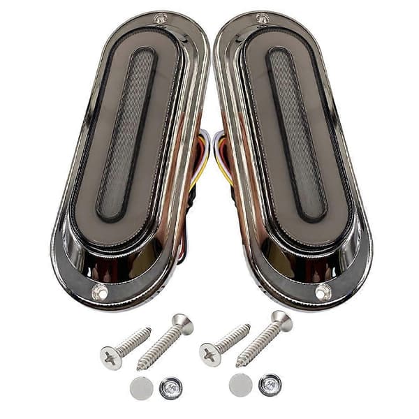 2 STK 6\" Ovale Krom 114 LED Trailerlys Bremselys og Flydende Blinklys med Røget Linse