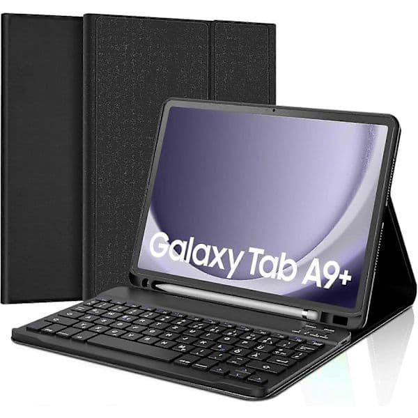 Trådløst Bluetooth-tastatur for Samsung Galaxy Tab A9 Plus - Avtakbart magnetisk deksel kompatibelt med Tablet A9 Plus [JUN]