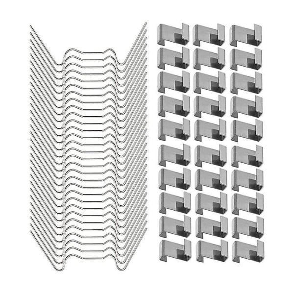 25 st växthusglasklämmor, fästklämmor för växthusglas i rostfritt stål Z W1.6mm 50PCS