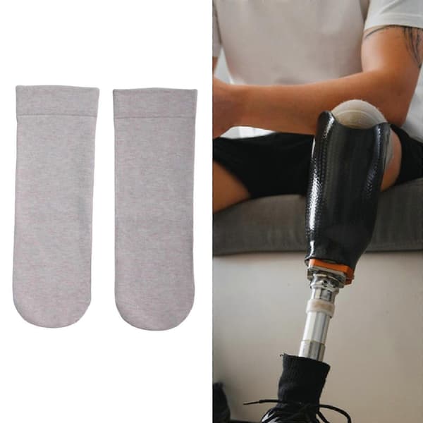 2 stk. amputasjonsstrømper Elastisk beskyttelseshylse Myke, fortykkede protesestrømper Khaki 35cm