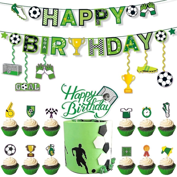 Fodbold Festartikler Fødselsdagsfest Dessert Cupcakes Tallerkener Bestiksæt 2