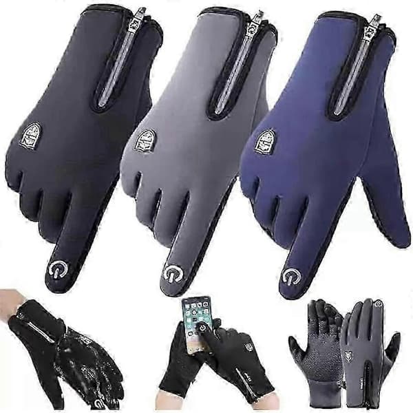 Hansker, Premium Termohansker, Vintervarme Vanntette Berøringsskjermhansker black M 1 pair