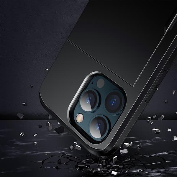 Iskunkestävä Armor-korttipaikkakotelo iPhone 14 Pro Maxille Rose Gold