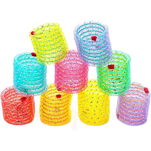 Kattespringfjærleker, fargerike spiralfjær-action katteleke, strekkbar kjæledyrleke for katt kattunge (4 stk, tilfeldig farge) 6 Pcs