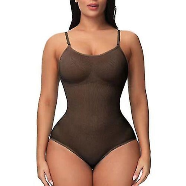 Kvinner Trainer Body Shaper Suit - Fast magekontroll - Slankende bodysuits Brown L