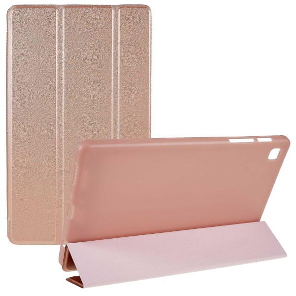 För Samsung Galaxy Tab A7 Lite 8,7-tums inre bikakedesign Anti-fall anti-scratch läder case Auto Wake/Sleep Cover med Tri-fold Stand Rose Gold