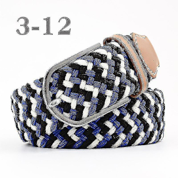 Herrebelter Bursdagsgave Midjebelteflett Klassisk spenne linning Justerbar blandet 3 farger Blue White Black